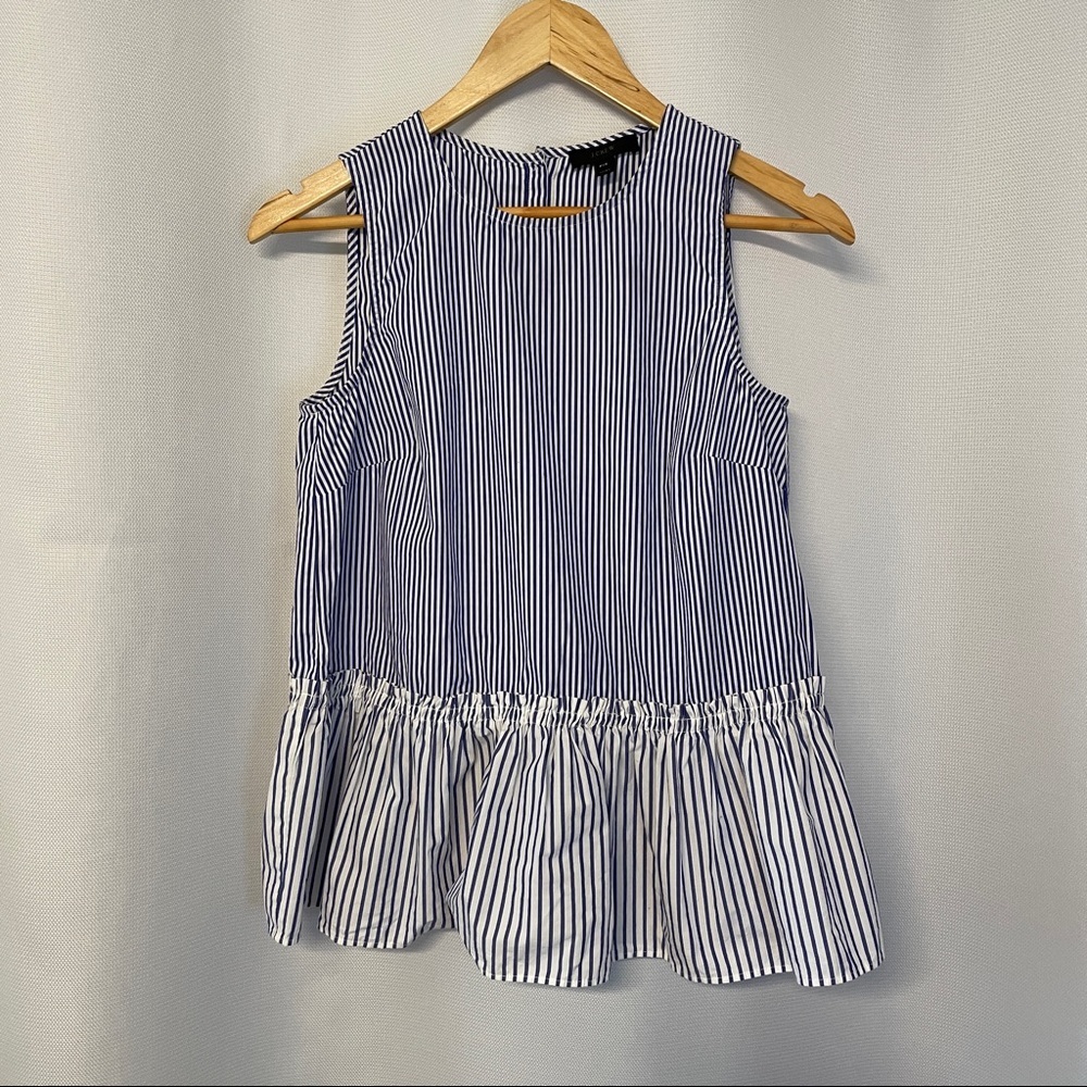 J. Crew Striped Peplum Top